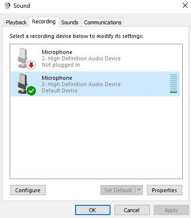 now-in-the-recording-tab-analyze-the-change-in-v إصلاح عدم اكتشاف Discord للميكروفون