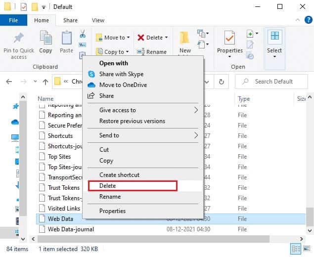 now-scroll-down-and-right-click-on-the-web-data-f 14 طريقة لإصلاح خطأ ملف تعريف Chrome