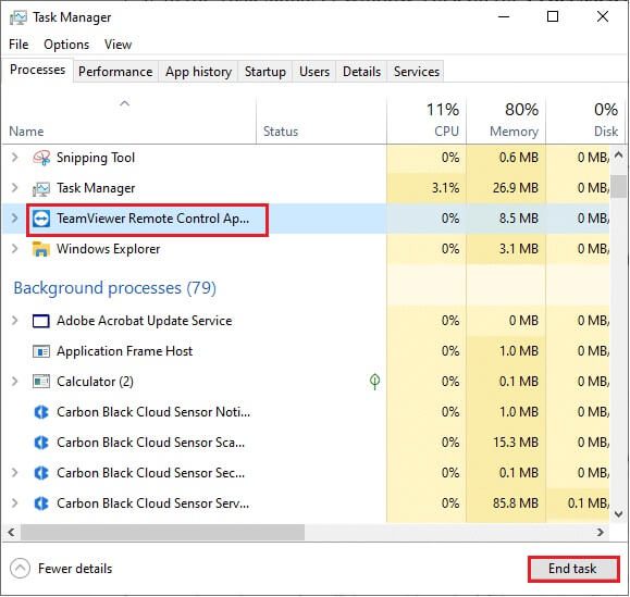 now-search-and-select-the-teamviewer-tasks-that-a إصلاح عدم اتصال برنامج TeamViewer في Windows 10