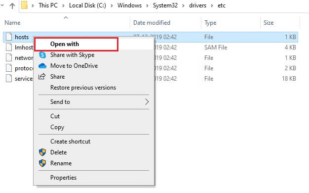 now-select-and-right-click-on-the-hosts-file-and إصلاح ERR_EMPTY_RESPONSE على Windows 10