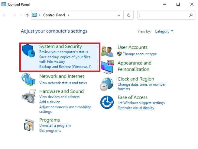 now-select-system-and-security-1 إصلاح فشل تحديث Warframe