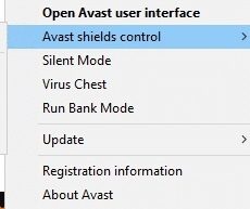now-select-the-avast-shields-control-option-and-1 إصلاح عملية المضيف لإعداد المزامنة