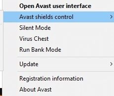 now-select-the-avast-shields-control-option-and-2 إصلاح ERR_CONNECTION_RESET في Chrome