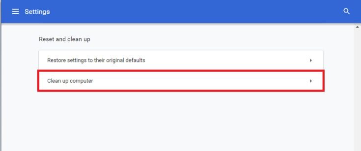 now-select-the-clean-up-computer-option-735x307-1-1 إصلاح خطأ STATUS BREAKPOINT على Google Chrome