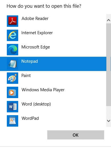 now-select-the-notepad-option-from-the-list-and-c إصلاح ERR_EMPTY_RESPONSE على Windows 10