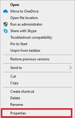 now-select-the-properties-option 14 طريقة لإصلاح خطأ ملف تعريف Chrome