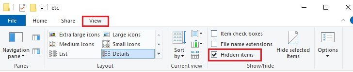 now-switch-to-the-view-tab-and-check-the-hidden-i-1-728x150-1 إصلاح عدم اتصال برنامج TeamViewer في Windows 10