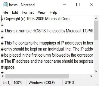 now-the-hosts-file-will-be-opened-in-notepad إصلاح ERR_EMPTY_RESPONSE على Windows 10
