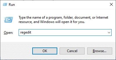 now-type-regedit-in-the-run-dialog-box-and-hit-ent-1 إصلاح خطأ الخدمة 1053 على Windows 10