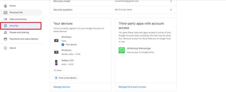 on-the-left-go-to-security-768x313-1 إصلاح عفوًا حدث خطأ ما على YouTube