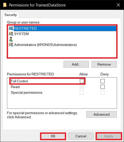 one-by-one-choose-full-control-for-each-of-the-us إصلاح عملية المضيف لإعداد المزامنة