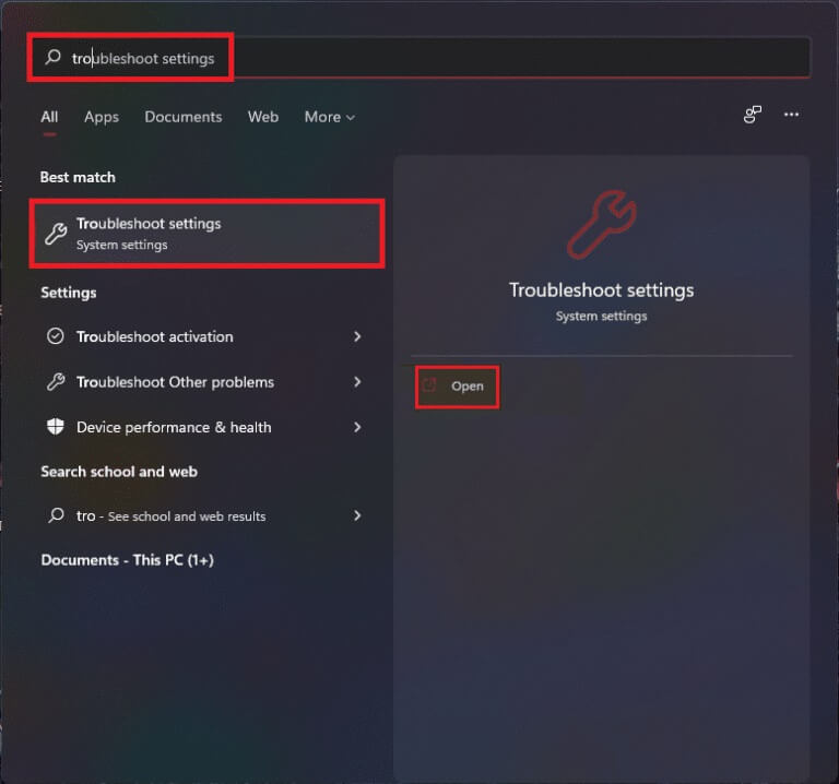 open-Troubleshoot-settings-from-Windows-11-search-menu-768x718-1 إصلاح عدم عمل وحدة التحكم في الصوت Realtek على Windows 11