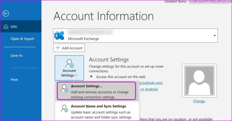 open-account-settings-in-outlook-768x402-1 إصلاح عدم تلقي Outlook لرسائل البريد الإلكتروني من Gmail على Windows
