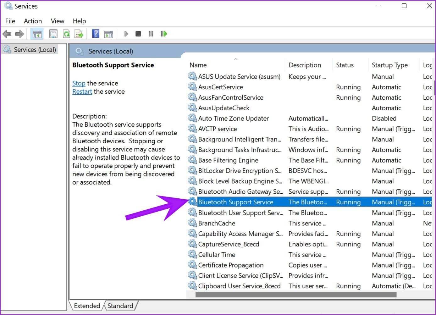 open-bluetooth-support-service-fix-bluetooth-missing-from-device-manager-in-windows-11_4d470f76dc99e18ad75087b1b8410ea9 أفضل 8 طرق لإصلاح فقدان Bluetooth من إدارة الأجهزة في Windows 11