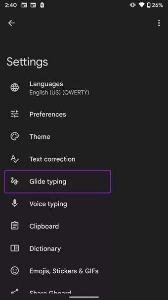open-glide-typing-Fix-typing-lag-on-android-keyboard_7c4a12eb7455b3a1ce1ef1cadcf29289-340x605 أفضل 9 طرق لإصلاح تأخر كتابة لوحة المفاتيح على Android