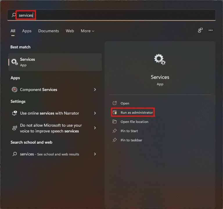open-services-from-windows-11-search-menu-768x719-1 إصلاح عدم عمل وحدة التحكم في الصوت Realtek على Windows 11