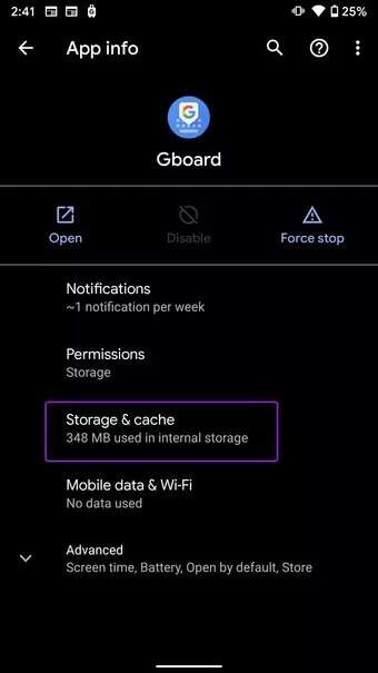 open-storage-and-cache-Fix-typing-lag-on-android-keyboard_7c4a12eb7455b3a1ce1ef1cadcf29289-340x605 أفضل 9 طرق لإصلاح تأخر كتابة لوحة المفاتيح على Android