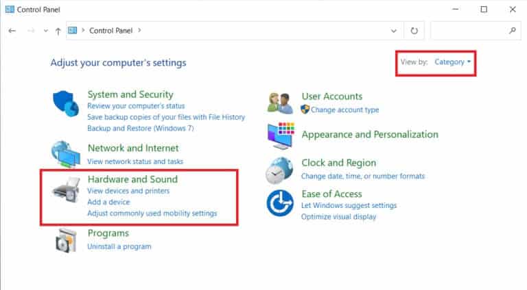 open-view-by-drop-down-and-choose-category-click-768x424-1 إصلاح عدم اكتشاف Discord للميكروفون