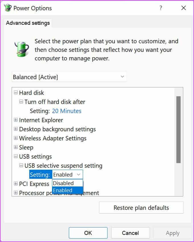 power-options-Fix-Windows-11-Not-Recognizing-USB-Devices أفضل 8 طرق لإصلاح عدم تعرف Windows 11 على أجهزة USB