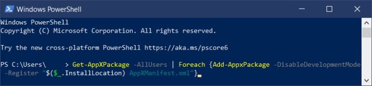 powershell-running-command-to-enable-windows-key-768x179-1 كيفية إصلاح تعطيل مفتاح Windows