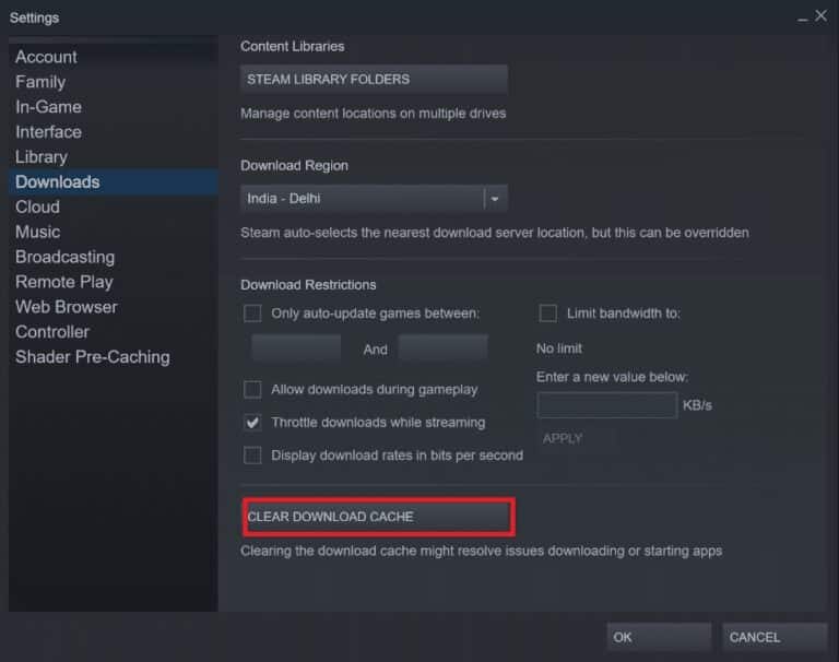 press-the-clear-download-cache-option-768x606-2 إصلاح Steam بطيء في Windows 10