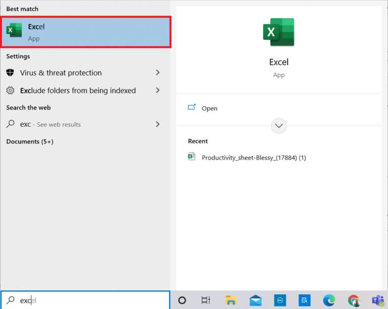 press-the-windows-key-type-excel-and-open-it-768x612-1 كيفية تجميد الصفوف والأعمدة في Excel