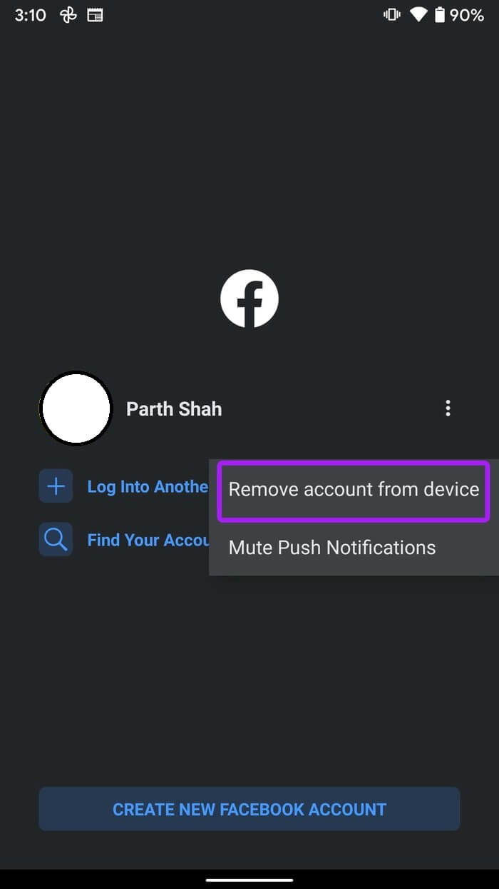 remove-facebook-account-on-android_935adec67b324b146ff212ec4c69054f كيفية إزالة عنوان البريد الإلكتروني الذي تم تذكره في تسجيل الدخول إلى Facebook على الويب والجوال