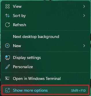 right-click-on-Desktop-and-select-Show-more-options-316x334 كيفية إضافة قائمة سياق إنشاء نقطة الاستعادة في Windows 11
