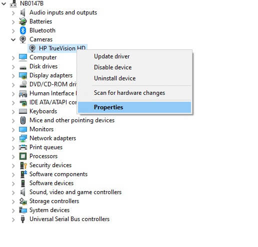 right-click-on-the-expanded-field-and-click-on-pro إصلاح خطأ لا توجد كاميرا متصلة 0xa00f4244