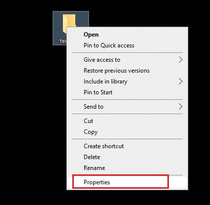 right-click-on-the-filefolder-and-select-properti إصلاح خطأ الخدمة 1053 على Windows 10