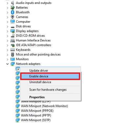 right-click-on-your-driver-and-select-the-enable-d إصلاح انقطاع اتصالك في Windows 10