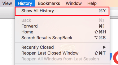 safari-show-all-history كيفية حذف سجل بحث Google