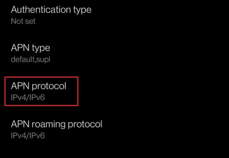 scroll-down-and-tap-apn-protocol-768x532-1 14 طريقة لإصلاح عدم عمل 4G على Android