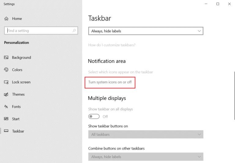 select-Turn-system-icons-on-or-off-768x534-1 كيفية إنشاء سطح مكتب مبسط على Windows 10
