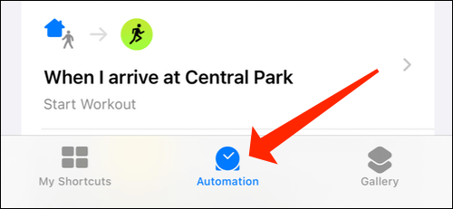 select-automation-tab كيفية تعطيل الإشعارات لتطبيق Shortcuts على iPhone