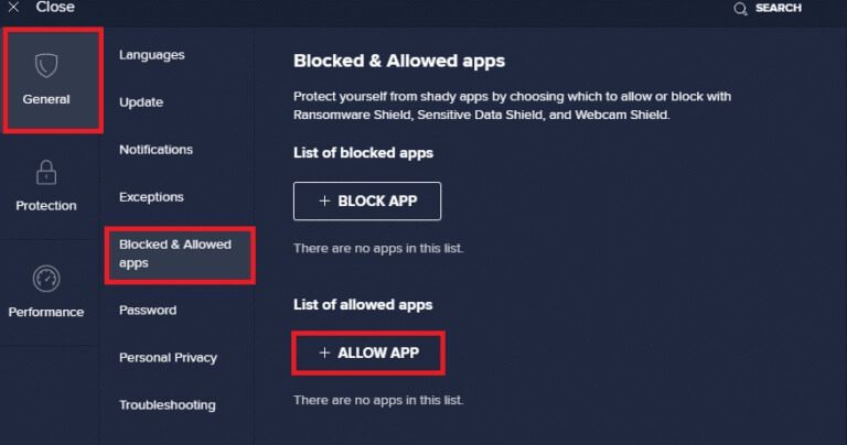 select-general-then-blocked-and-allowed-apps-and-768x404-1 إصلاح خطأ Discord JavaScript عند بدء التشغيل
