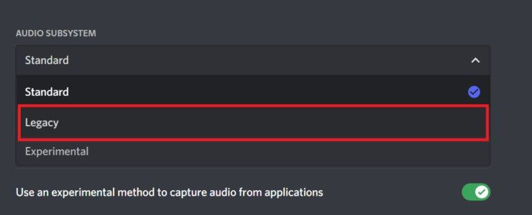 select-legacy-in-the-drop-down-768x310-1 إصلاح مشكلة تعطل Discord باستمرار