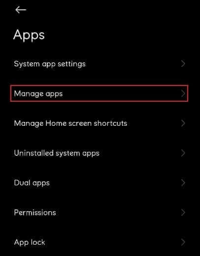 select-manage-apps إصلاح نظام العملية لا يستجيب على Android