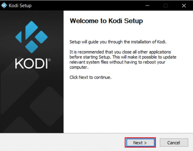 select-next-in-kodi-installer-window إصلاح فشل تحديث Kodi