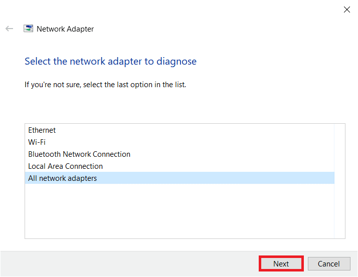 select-the-network-adapter-and-click-next إصلاح خطأ فشل تحديث المشغل Warframe