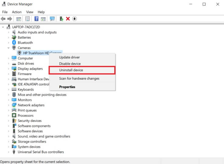 select-uninstall-device-735x538-1 إصلاح خطأ لا توجد كاميرا متصلة 0xa00f4244