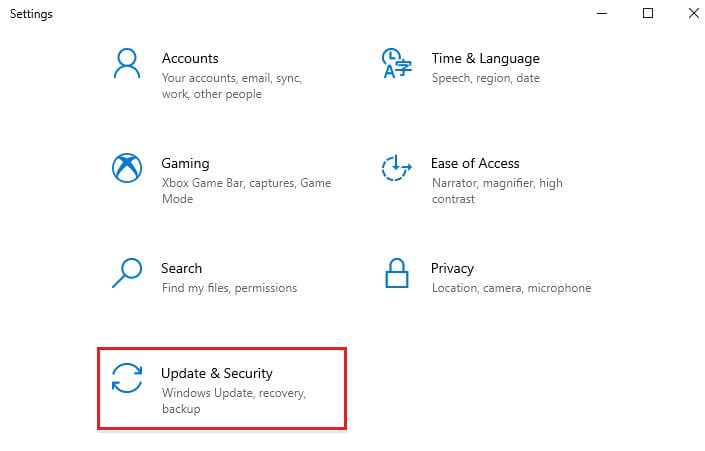 select-update-and-security إصلاح خطأ التثبيت 0x8007012a في تحديث Windows