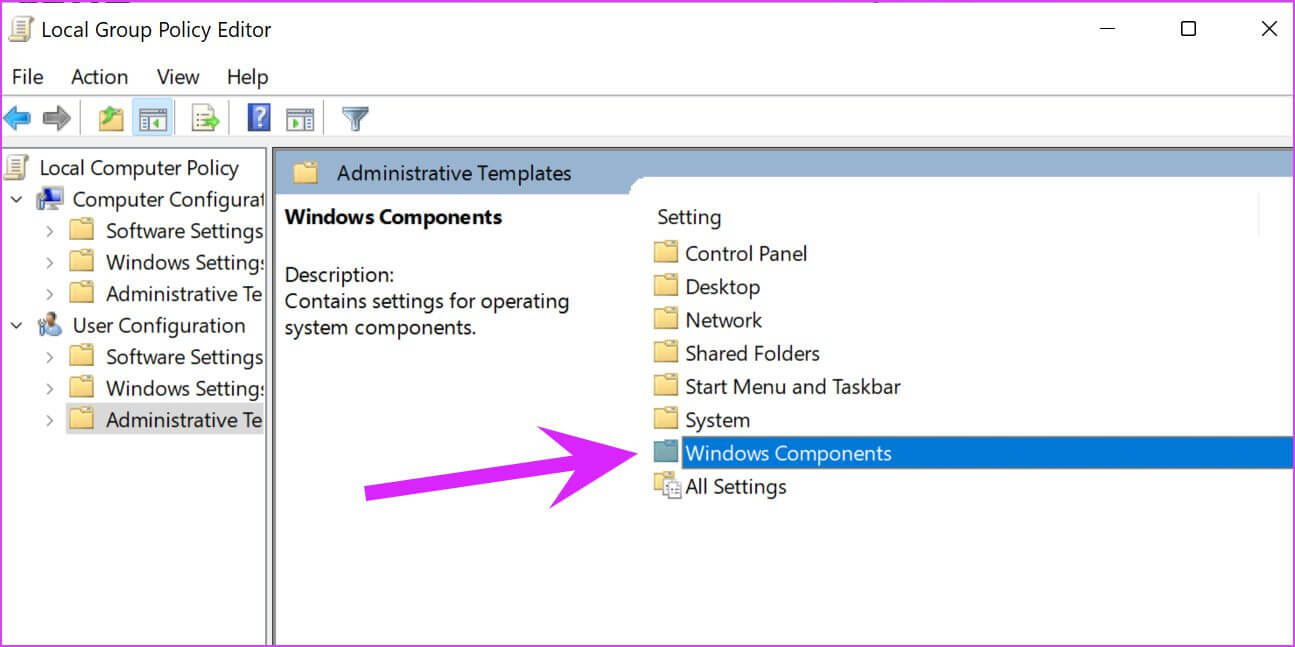 select-window-components-Disable-Web-Search-Results-from-Start-Menu-in-Windows-11 كيفية تعطيل نتائج بحث الويب من قائمة ابدأ في Windows 11