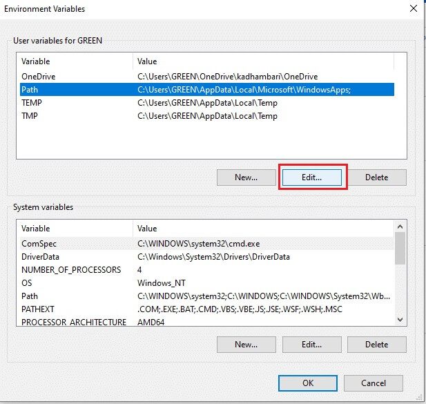 set-user-variable-as-path-and-select-edit كيفية تنزيل WGET لنظام التشغيل Windows 10 وتثبيته واستخدامه