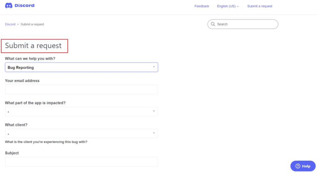 submit-a-request-to-the-Discord-support-1024x564-1 إصلاح عدم اكتشاف Discord للميكروفون