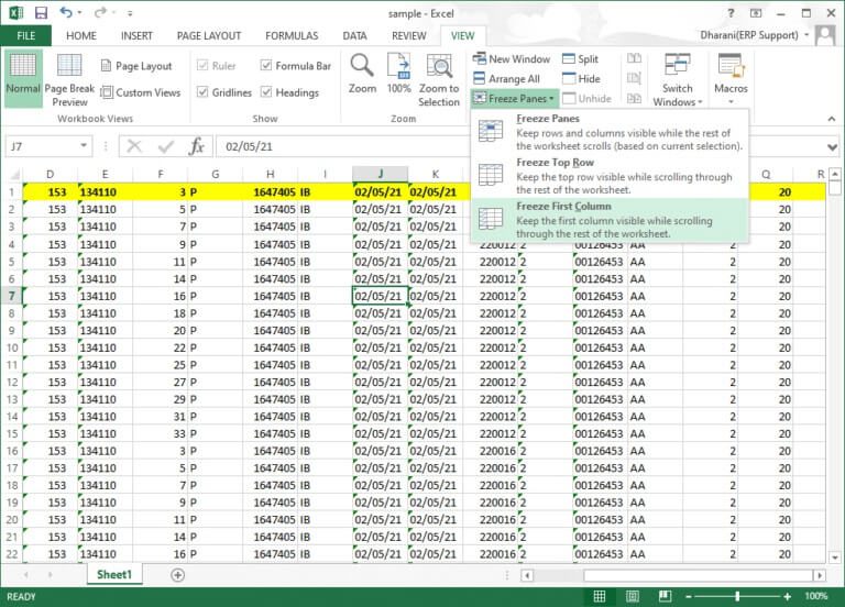 كيفية تجميد الصفوف والأعمدة في Excel - %categories