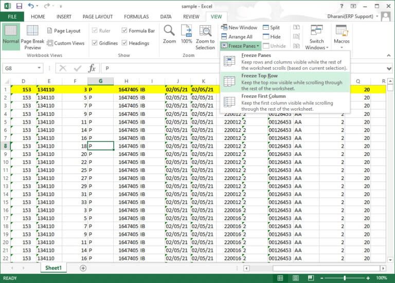 switch-to-the-view-tab-and-click-on-freeze-top-row-768x552-1 كيفية تجميد الصفوف والأعمدة في Excel