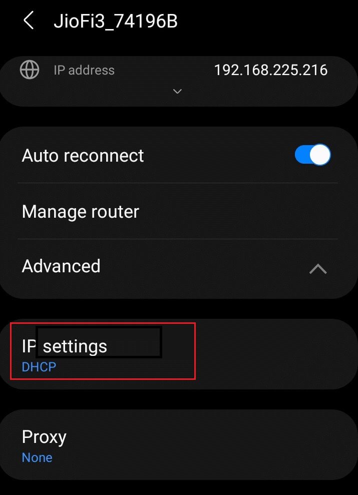 tap-ip-settings-and-change-dhcp-to-static إصلاح عدم تحميل القصص على Snapchat