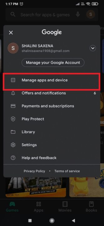 tap-on-manage-apps-and-devices إصلاح نظام العملية لا يستجيب على Android