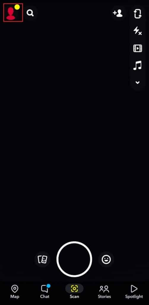 tap-on-the-profile-at-the-top-left-corner-502x1024-1 إصلاح عدم تحميل القصص على Snapchat